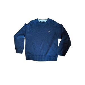Tommy Hilfiger Sweater Logo Large Crew Neck Navy EUC Missing Tag